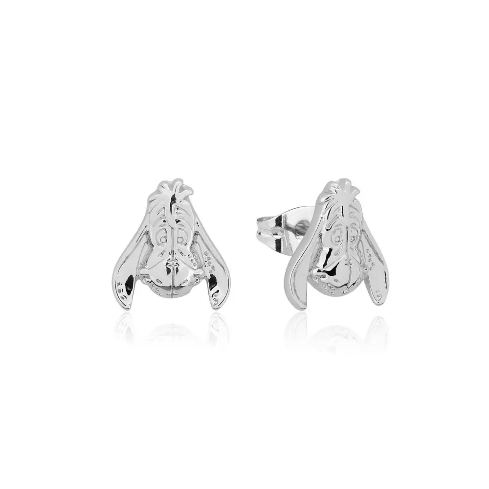 Disney White Gold Plated Winnie The Pooh Eeyore 10mm Stud Earrings