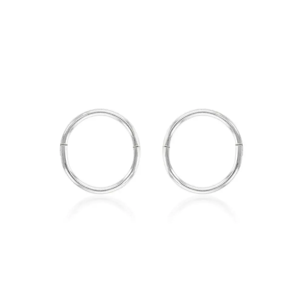 Sterling Silver Plain Sleeper 8mm Earrings