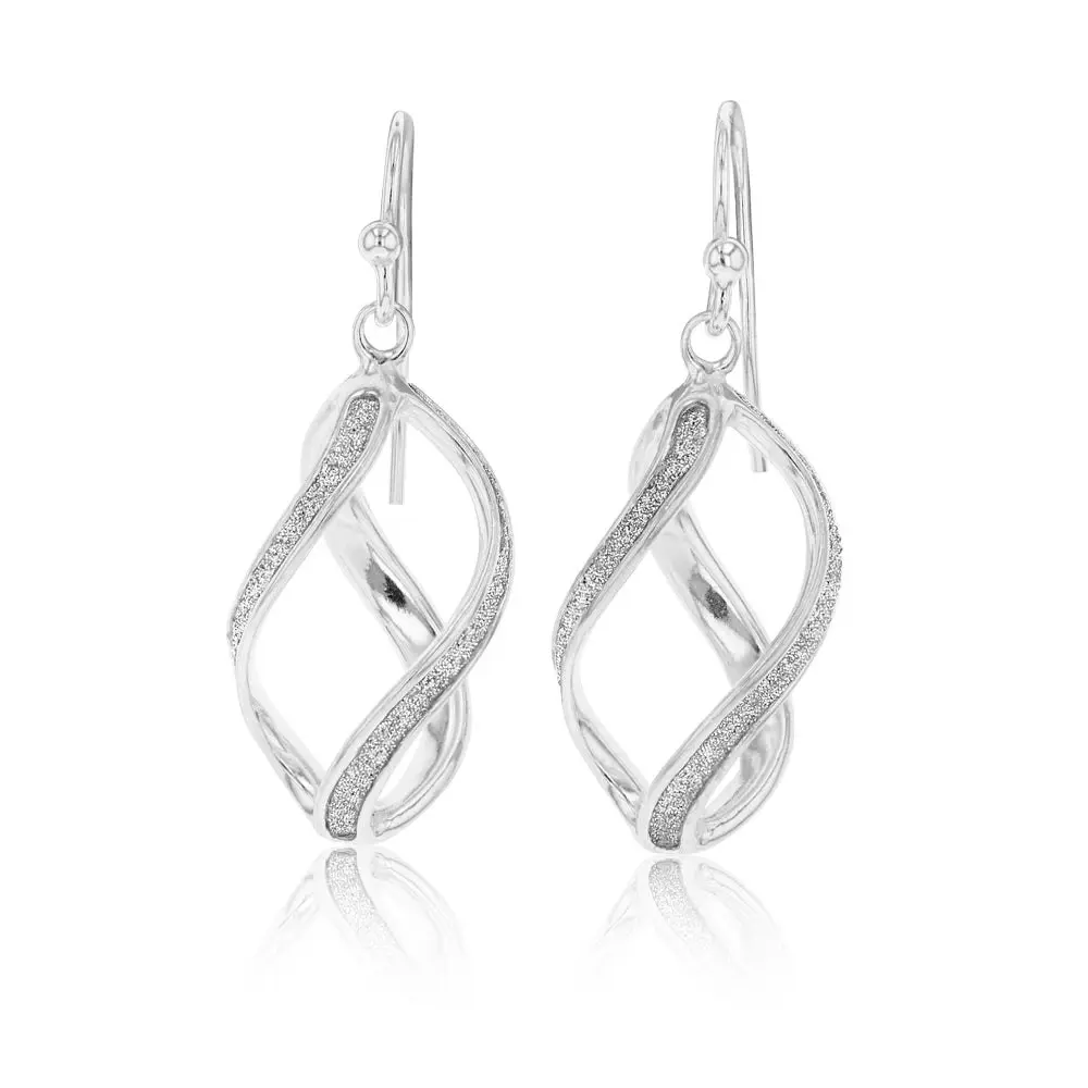 Sterling Silver 36mm Stardust Drop Earrings