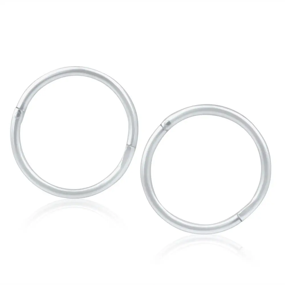 Sterling Silver Plain 10mm Sleeper Earrings