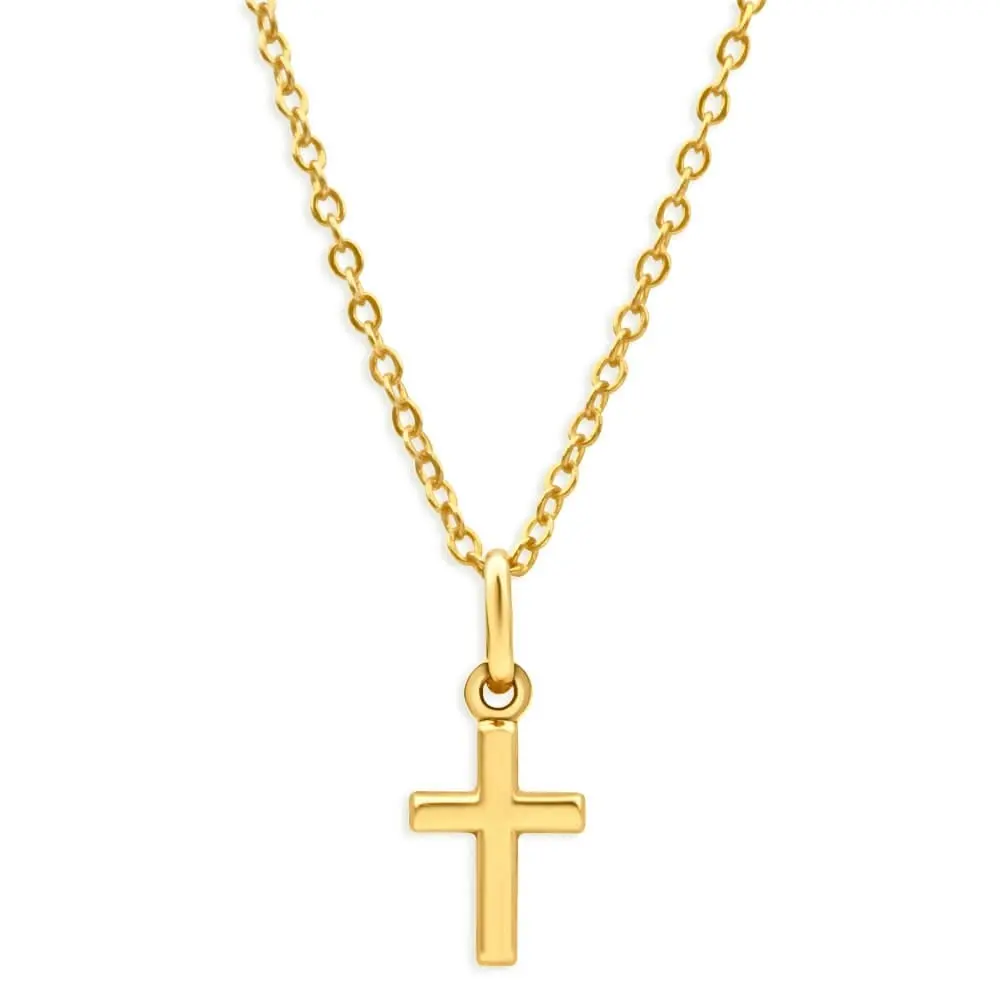 9ct Yellow 14mm Cross Gold Pendant