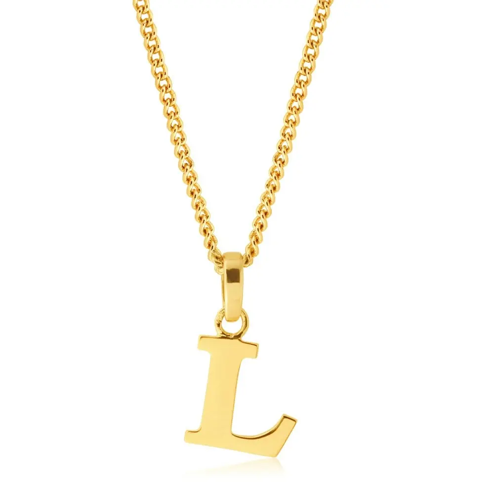 9ct Yellow Gold Initial "L" Pendant