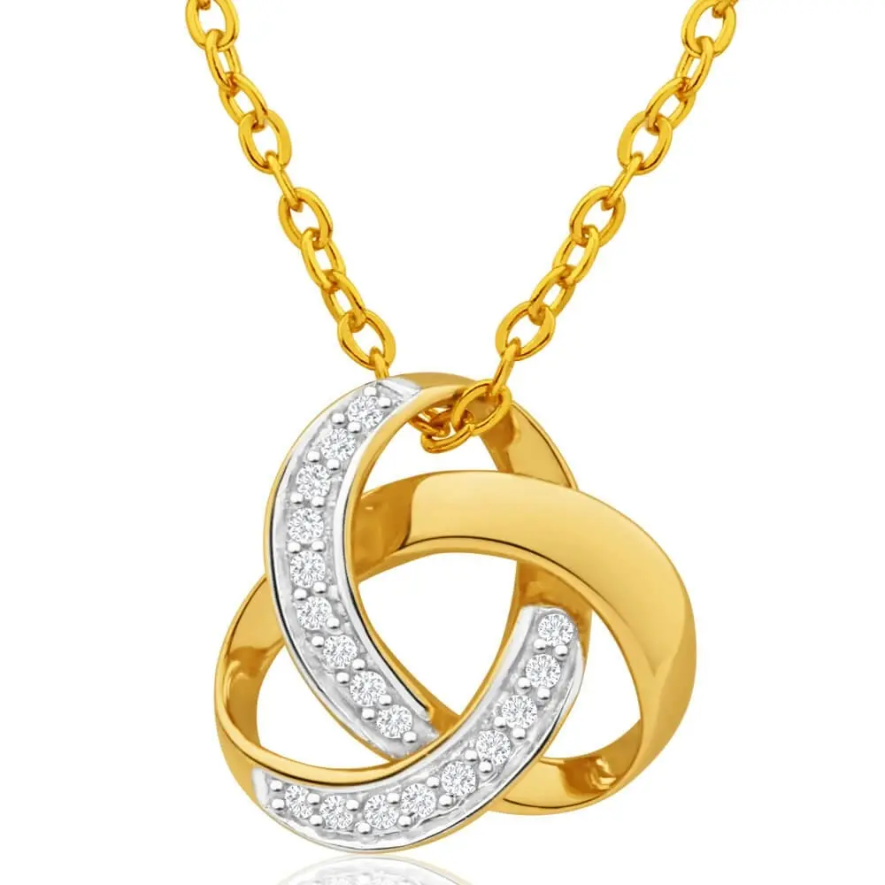 9ct Yellow Gold Classic Diamond Pendant