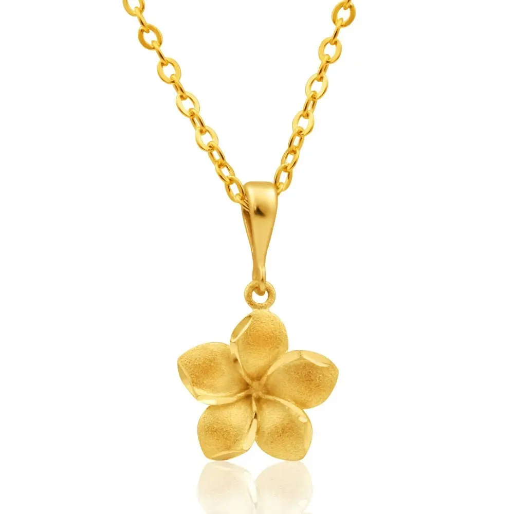 9ct Yellow Gold Flower Pendant