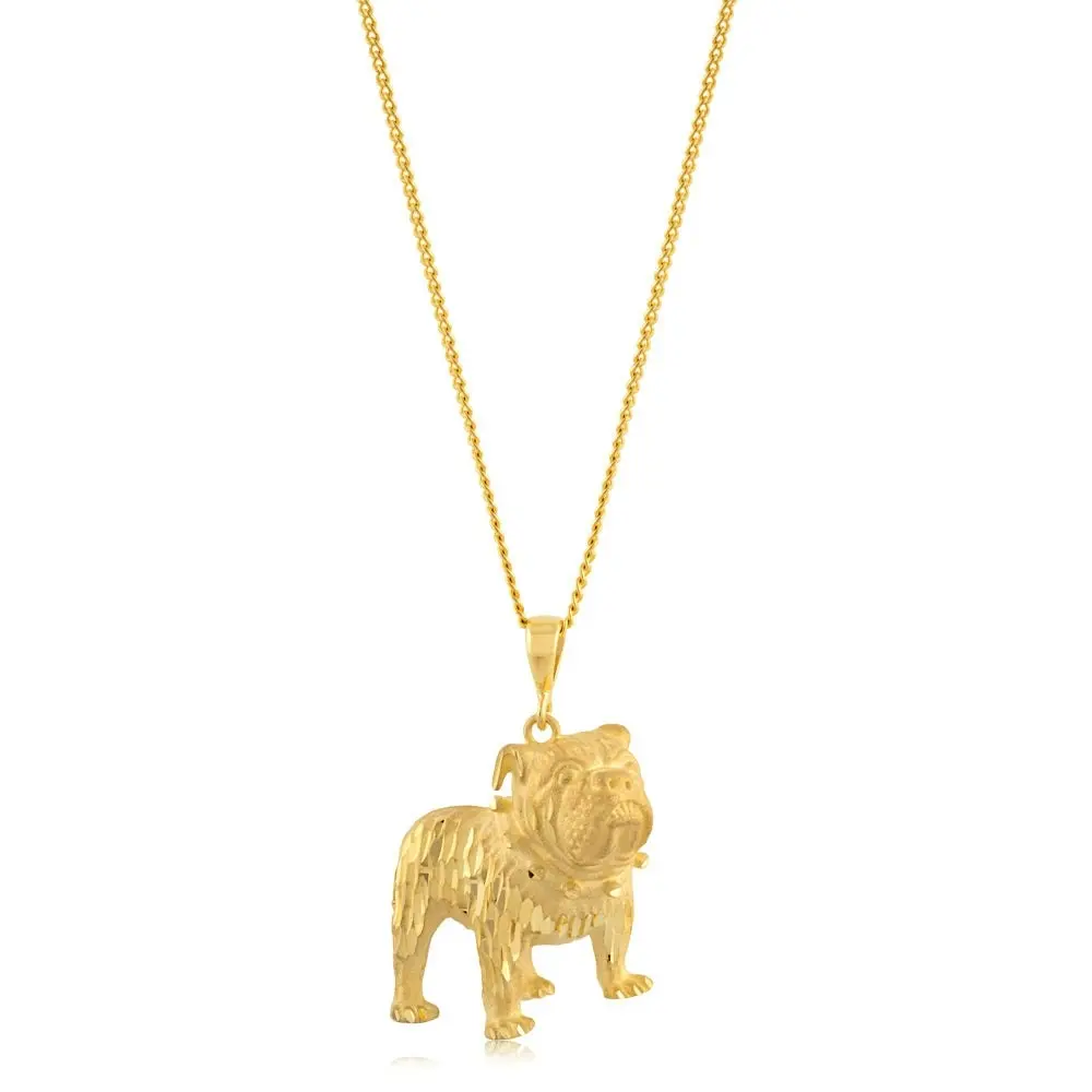 9ct Yellow Gold Dog Pendant