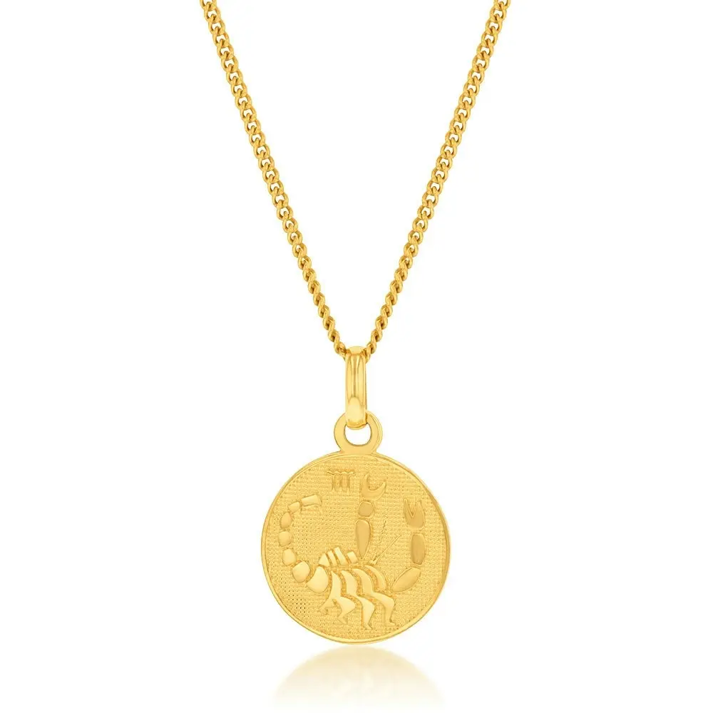 9ct Yellow Gold Zodiac Scorpio Pendant