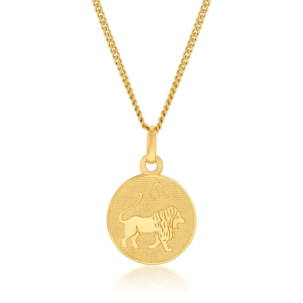 9ct Yellow Gold Zodiac Leo Pendant