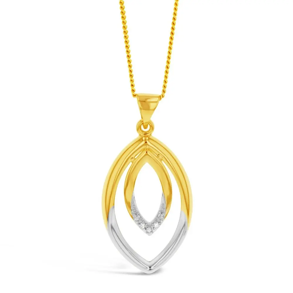 9ct Yellow Gold Diamond  Pendant