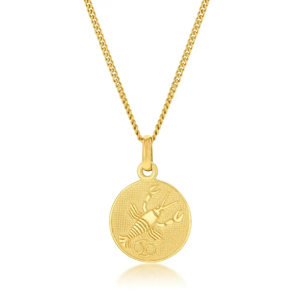 9ct Yellow Gold Zodiac Cancer Pendant