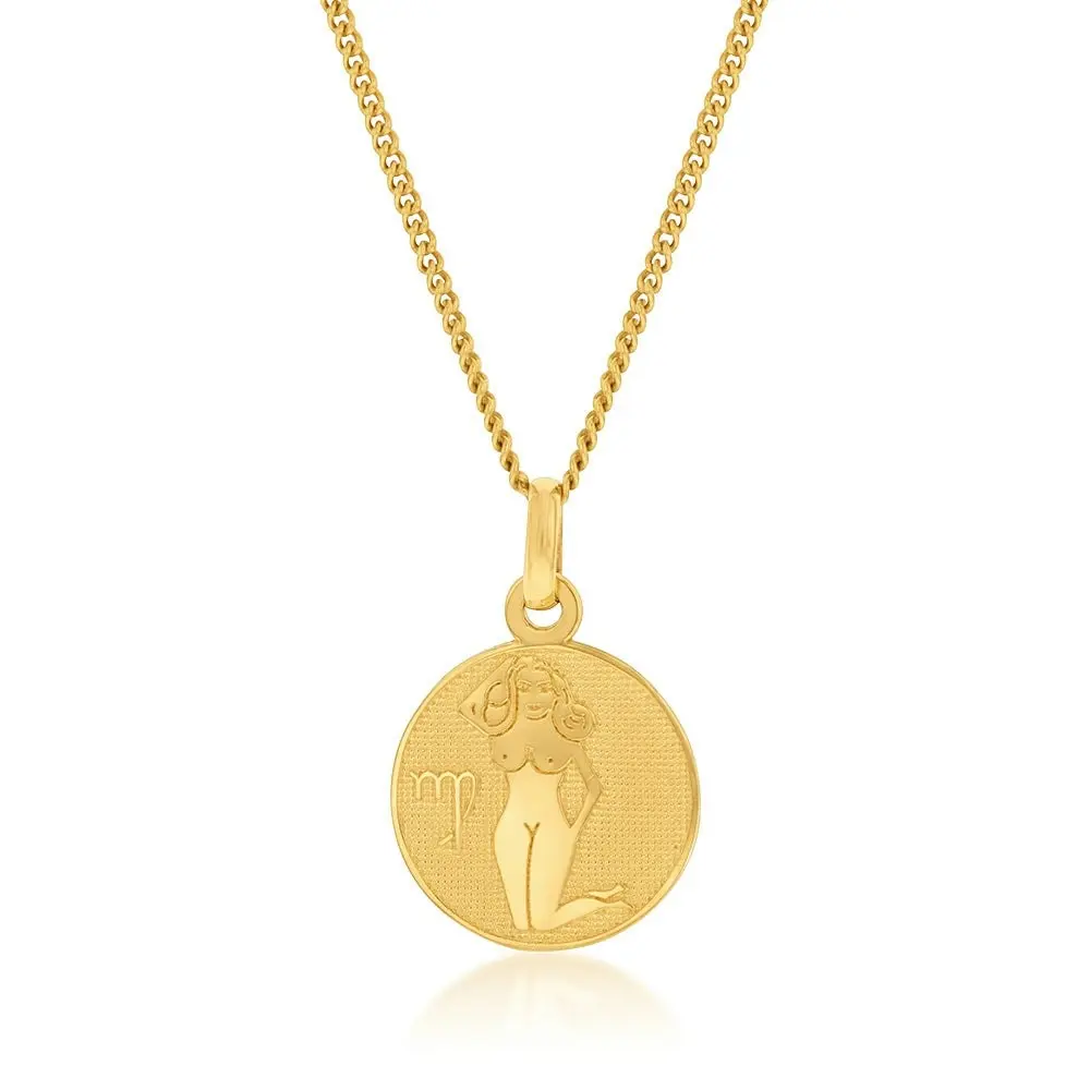 9ct Yellow Gold Zodiac Virgo Pendant