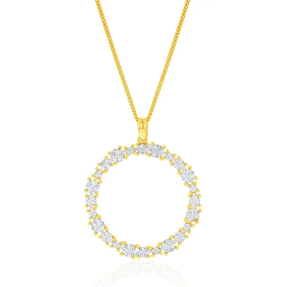 9ct Yellow Gold Diamond Cut Circle Of Life Pendant