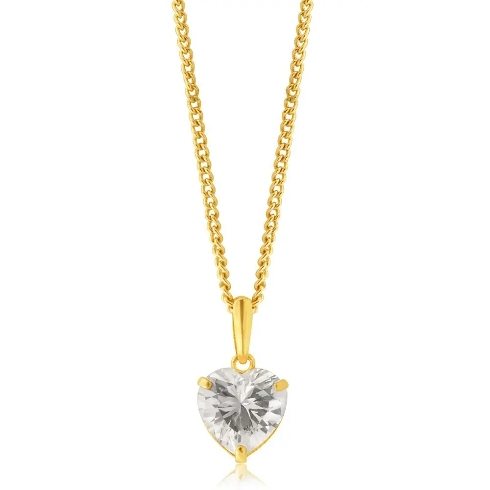 9ct Yellow Gold Zirconia Pendant