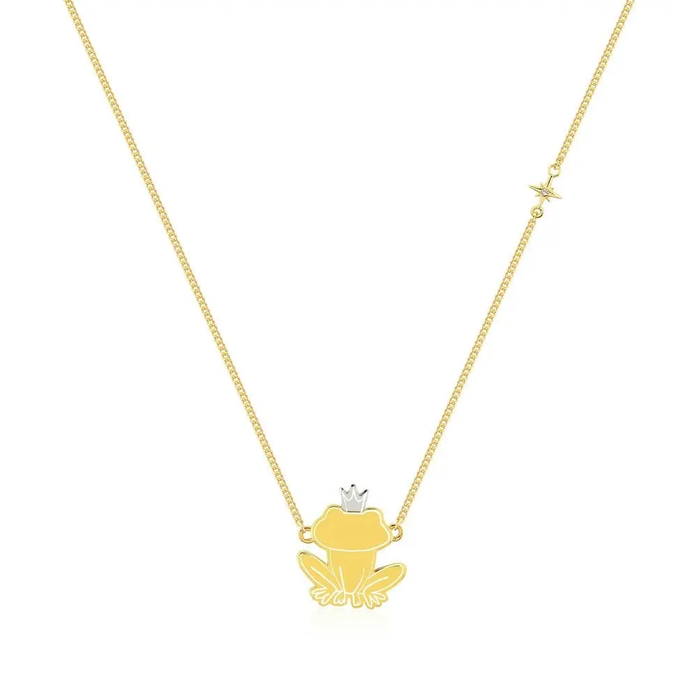 Disney Princess And The Frog Two Tone Gold Plated Prince Naveen Pendant On 40cm Chain