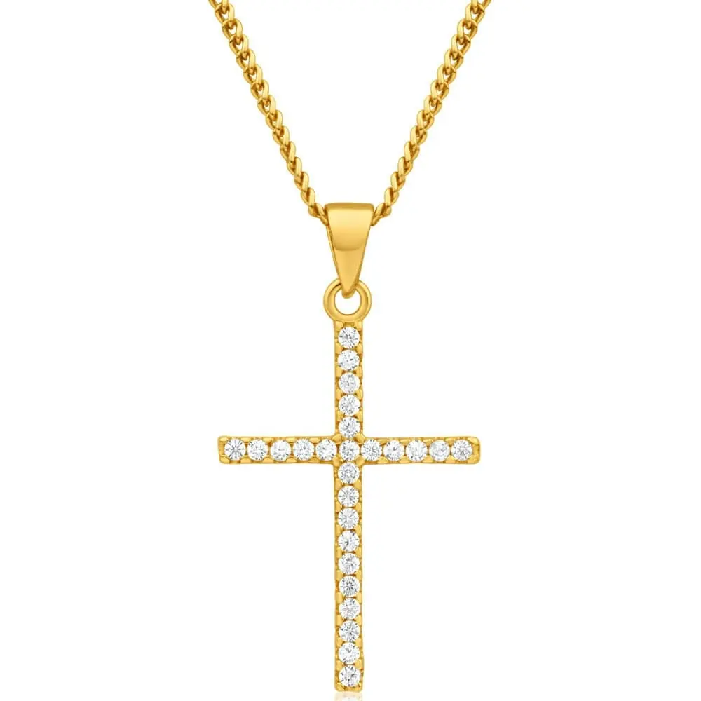 9ct Dazzling Yellow Gold Cubic Zirconia Pendant