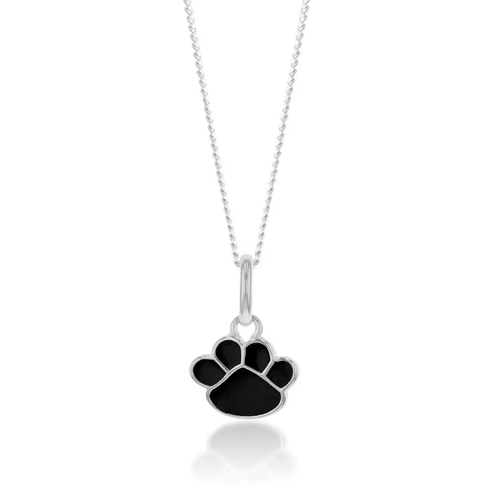 Sterling Silver Black Bear Paw Charm Pendant