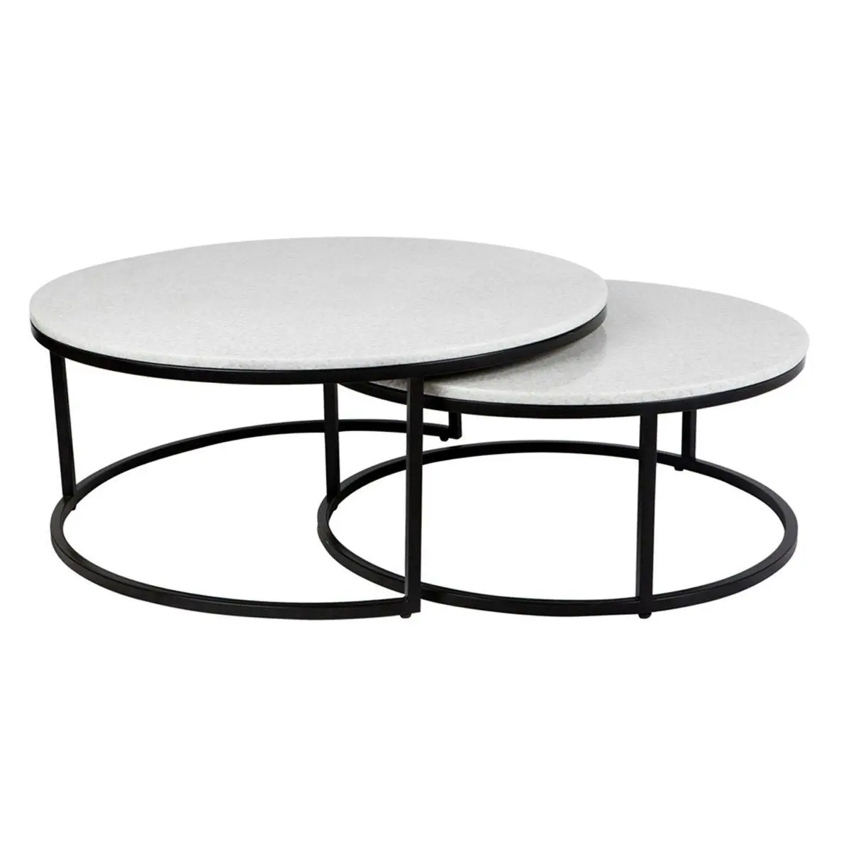 Chloe Stone Nesting Coffee Tables - Black