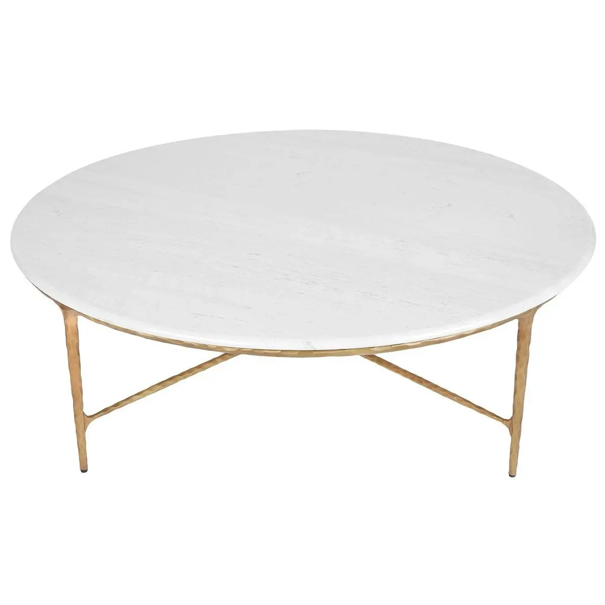 Heston Marble Round Coffee Table - Brass