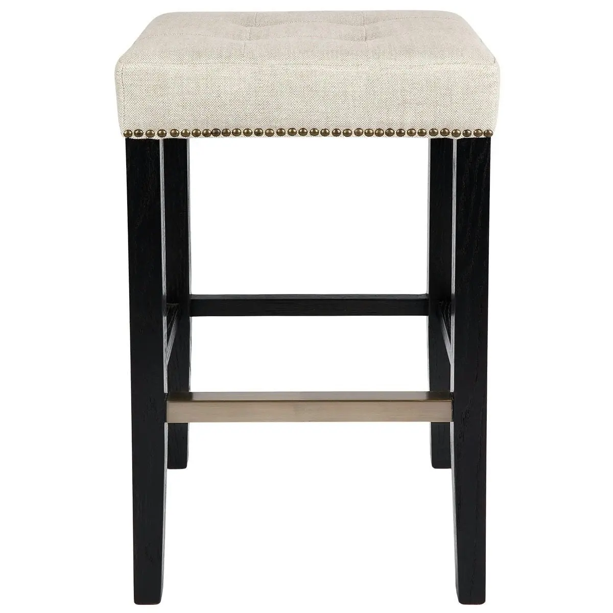 Canyon Black Bar Stool - Natural Linen