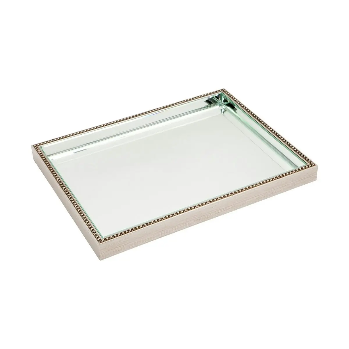 Zeta Mirror Tray - Large Antique Silver