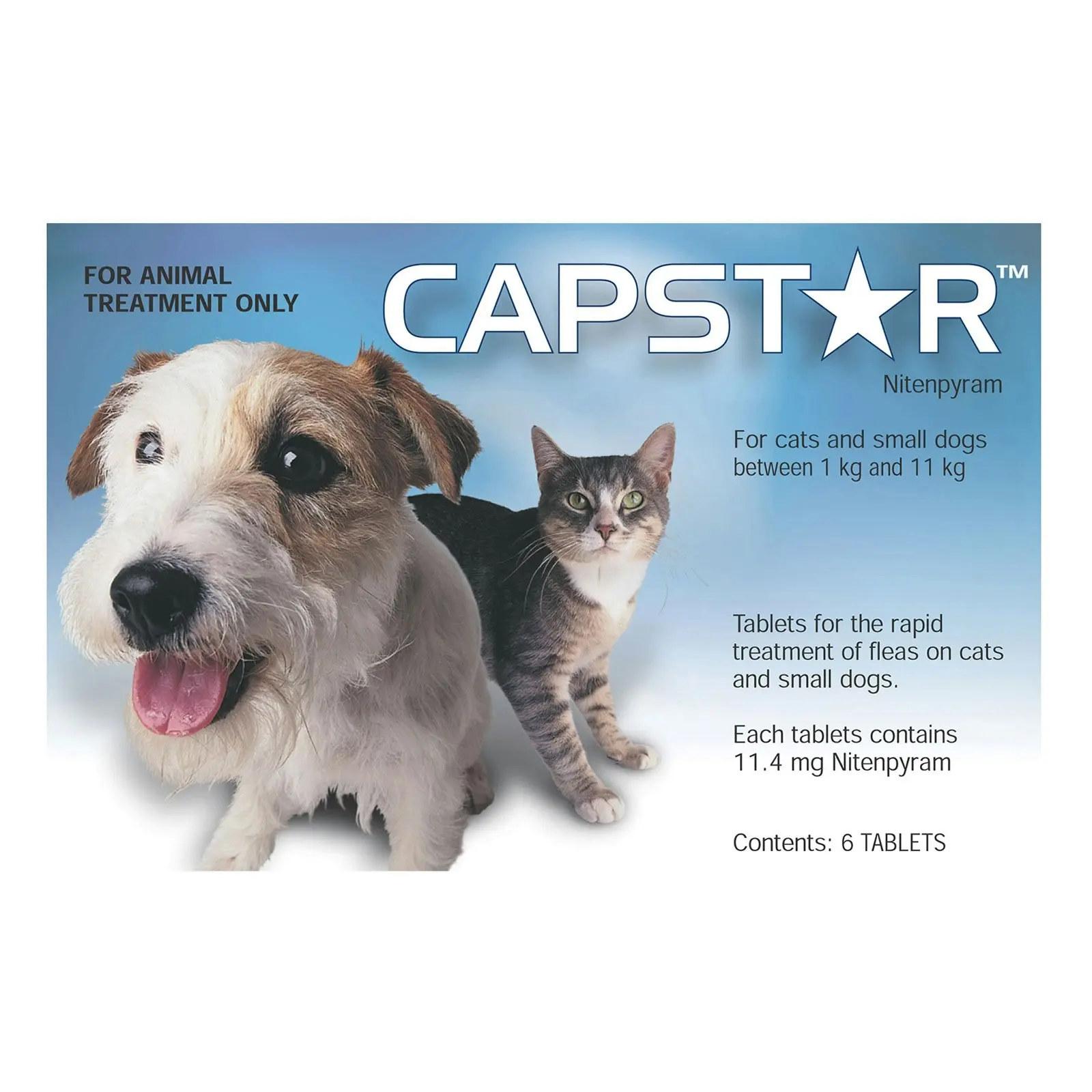 Capstar for Cats and Small Dogs 0.5 to 11 Kg Blue Pack 6 tablets