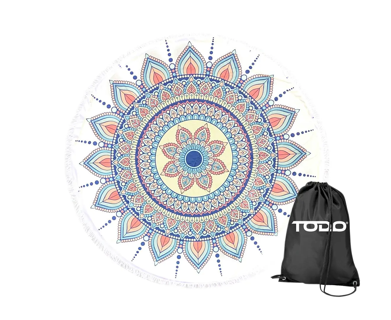 TODO Luxury Thick Microfiber Round Beach Towel Throw Rug Ttowel Tribal Flower