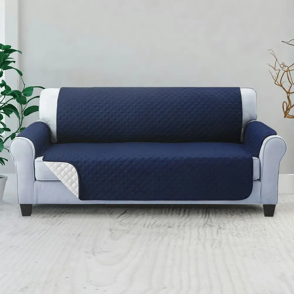 Artiss Sofa Cover Couch Covers 3 Seater Quilted Navy