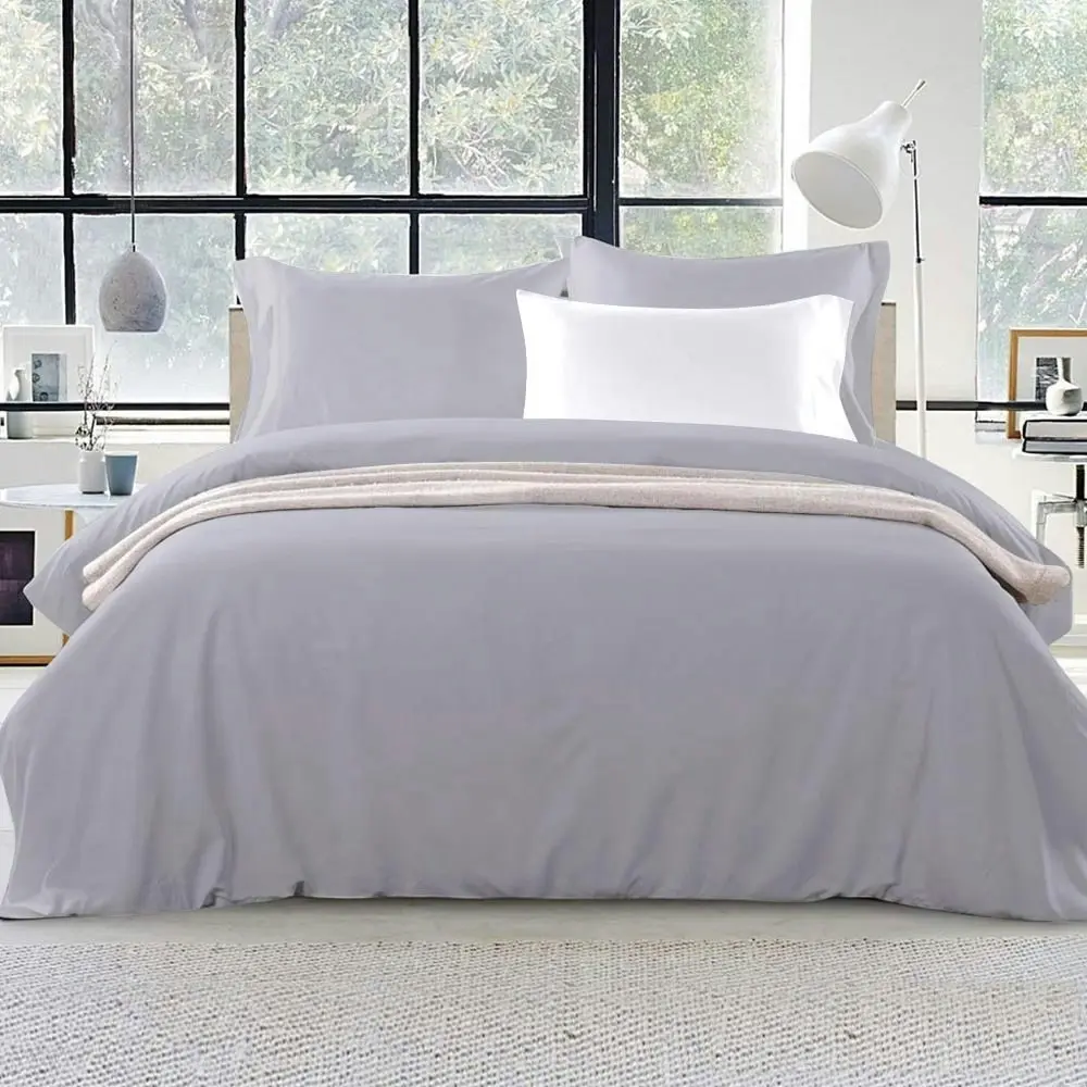 Giselle Bedding Quilt Cover Set Classic Grey King