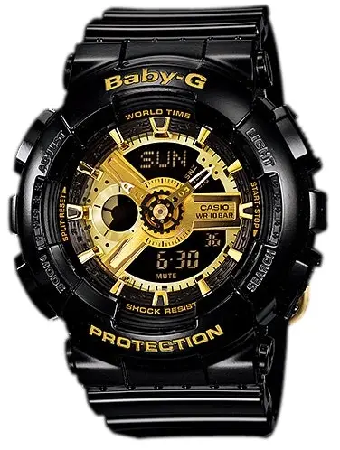 Baby G Digital & Analogue Watch Black and Gold Series BA110X-1A