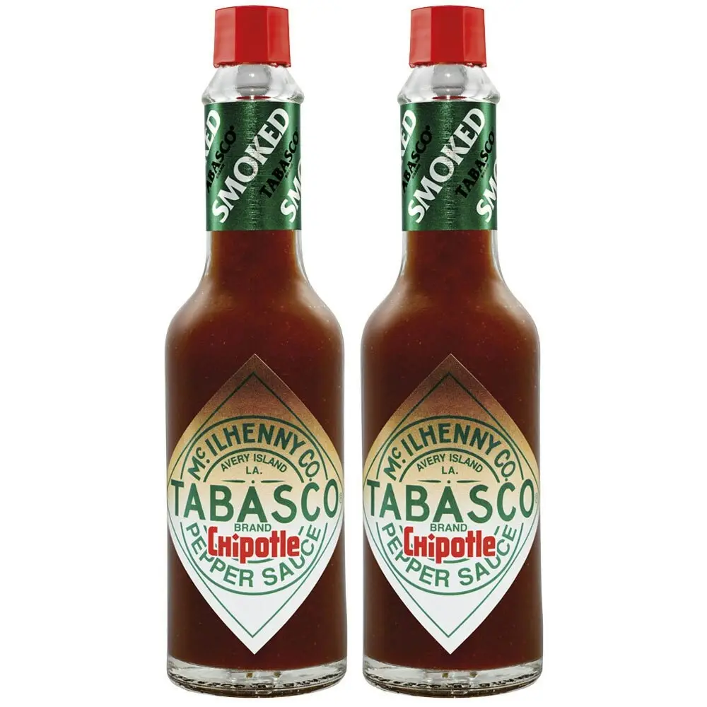 2x Tabasco 60ml Smoked Chipotle Hot/Spicy Jalapeno/Pepper Sauce/Marinade Food