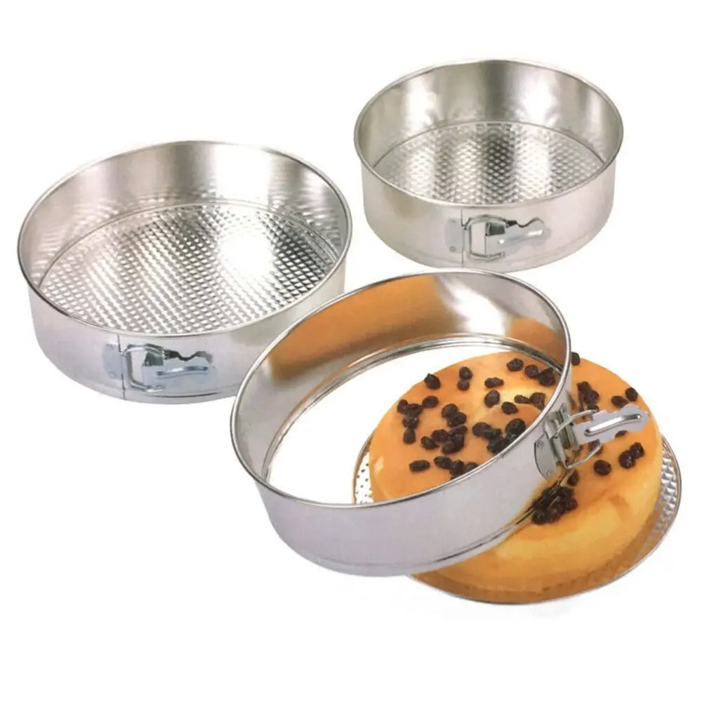 3PK 24/25/26cm Springform Cake Pan Baking Tray Round Mould Set w/Removable Base