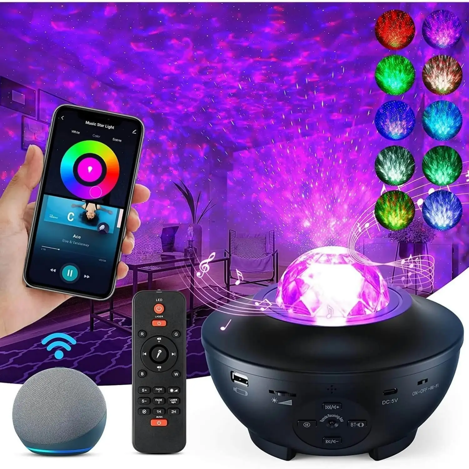 Glowly Wi-Fi Galaxy Projector 2.0. A Dreamy Night Light for Your Baby