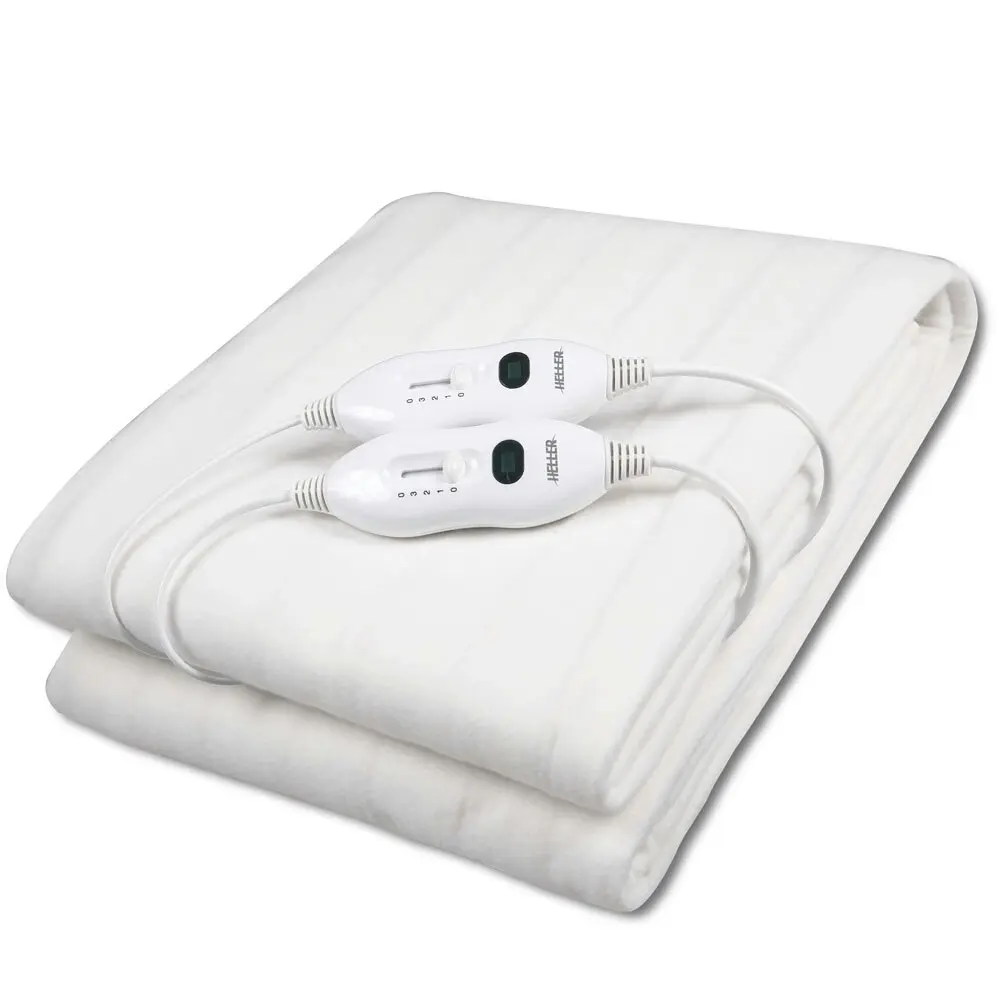 Heller HEBQF2 Queen Bed Washable Fitted Electric Blanket 152x203cm w/Remote WHT