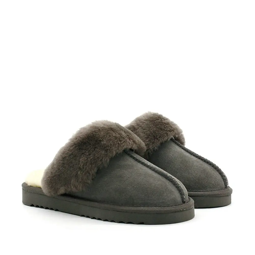 Waratah UGG® Wool Collar Scuff - Grey