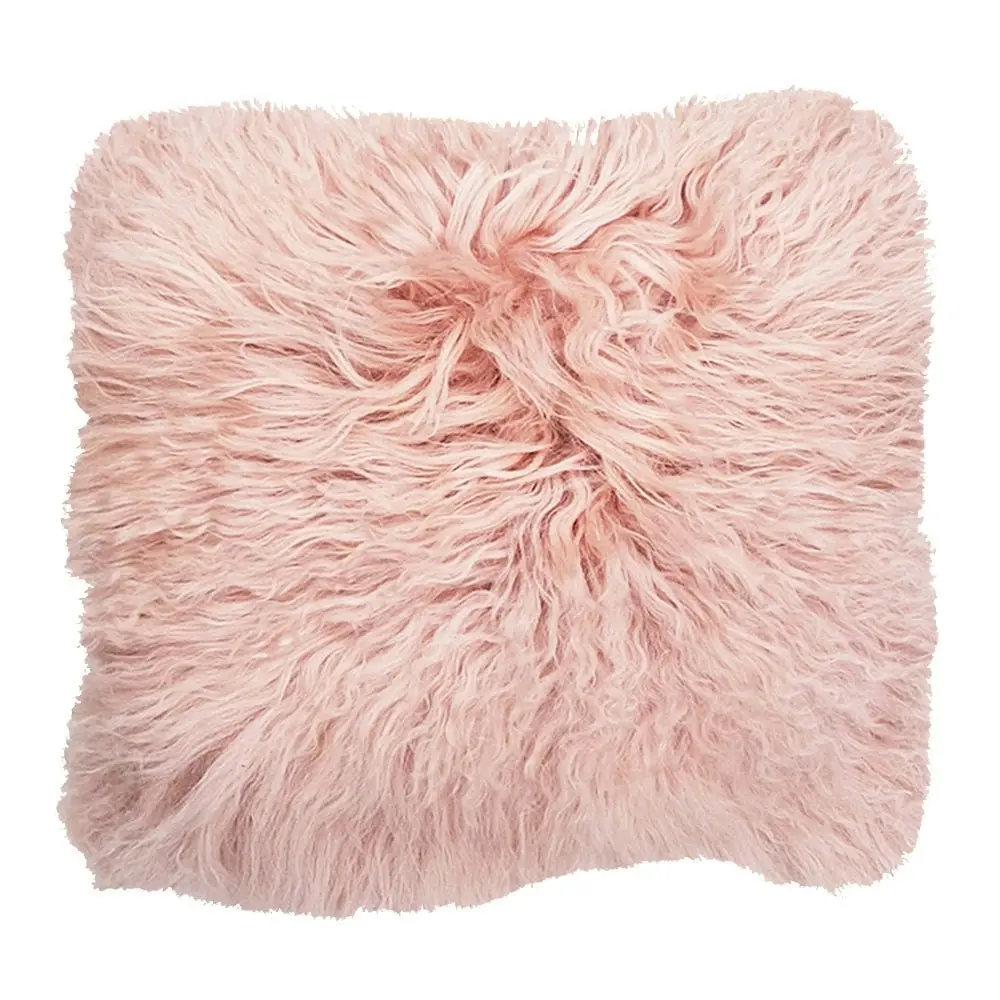 Mongolian Sheepskin Cushion - Rose