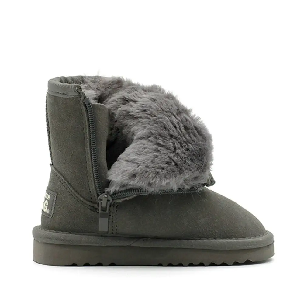 Waratah UGG® Water Resistant Kids Short Zip Up Boot - Grey