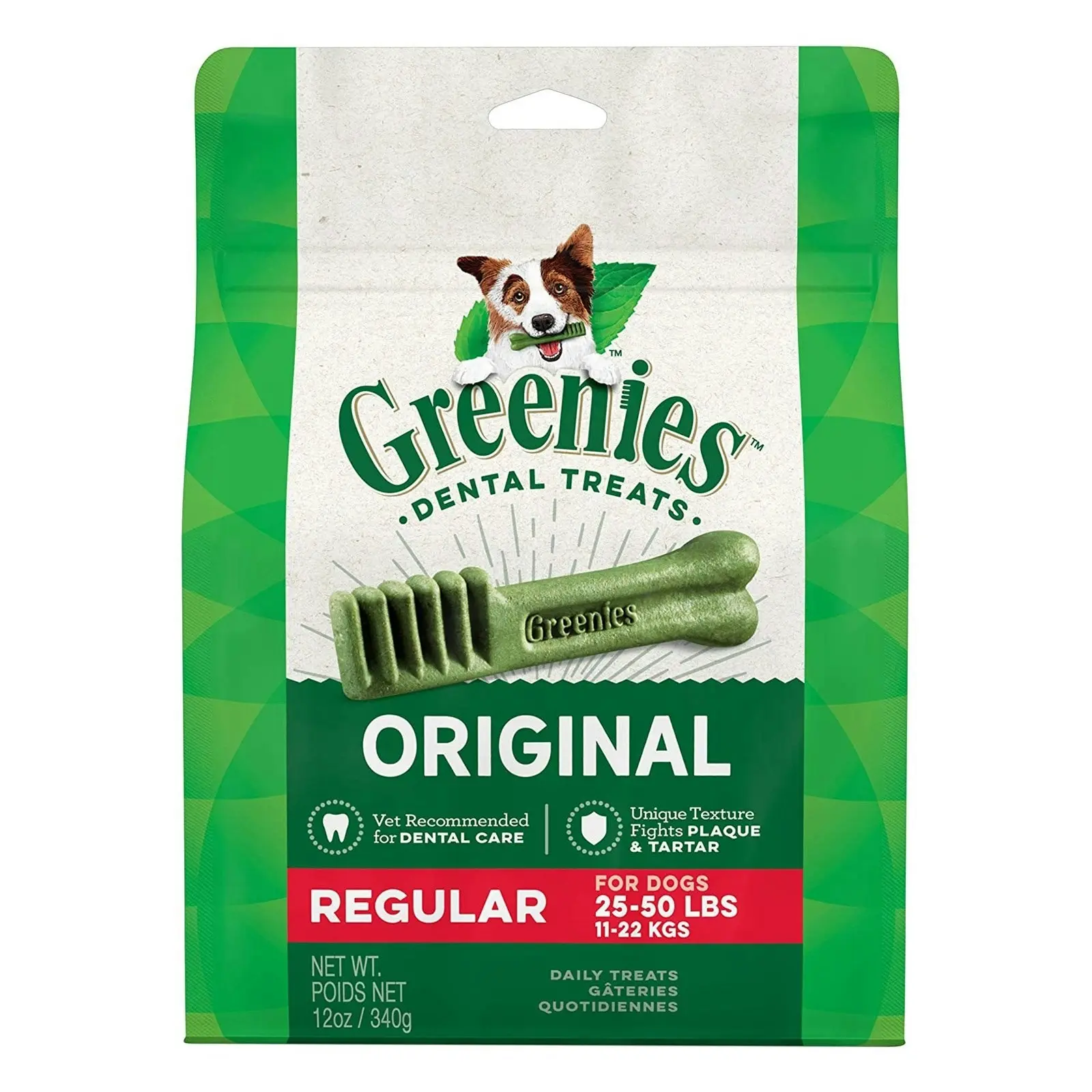 GREENIES Original Dental Treats Regular for Dogs 11 to 22 Kg 340 Gms