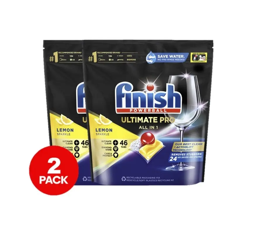 2 x  Finish Ultimate Pro Dishwashing 46 Tablets Lemon