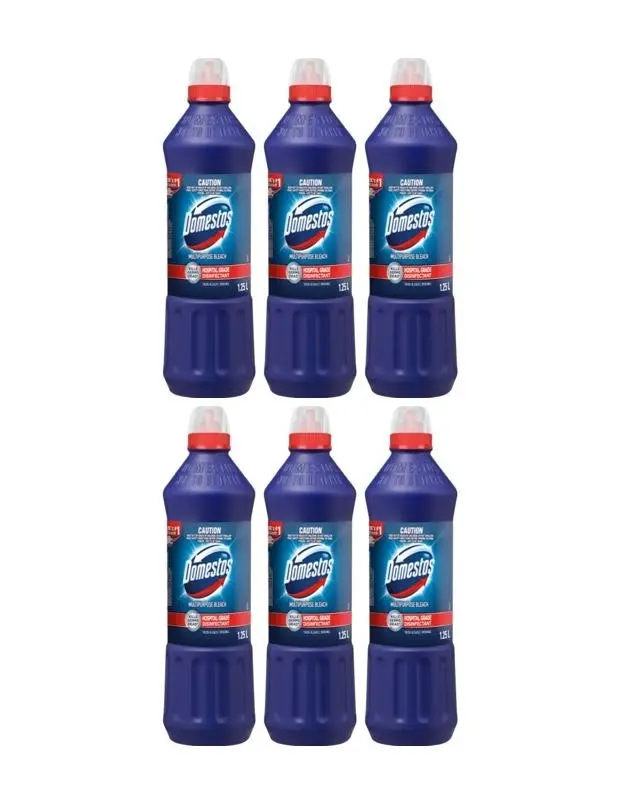 6 Pack Domestos Disinfectant Thick Bleach Regular 1250ml