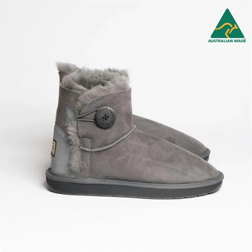 Original Ugg Australia Australian Made Mini 1 Button Grey Ugg Boots