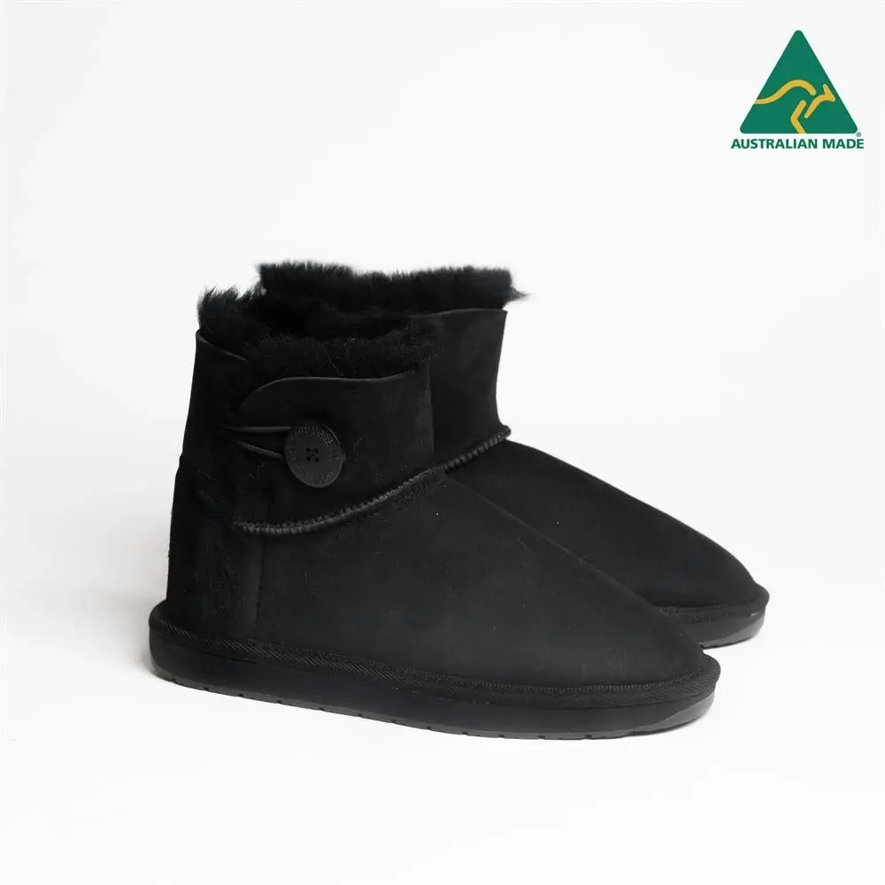 Original Ugg Australia Australian Made Mini 1 Button Black Ugg Boots