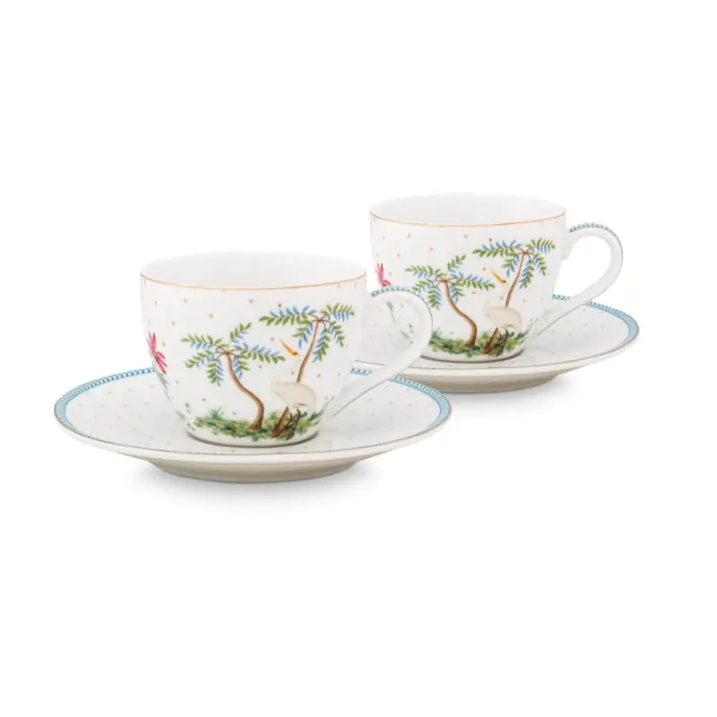 PIP Studio Jolie Dots Gold Espresso Cups & Saucers Set of 2