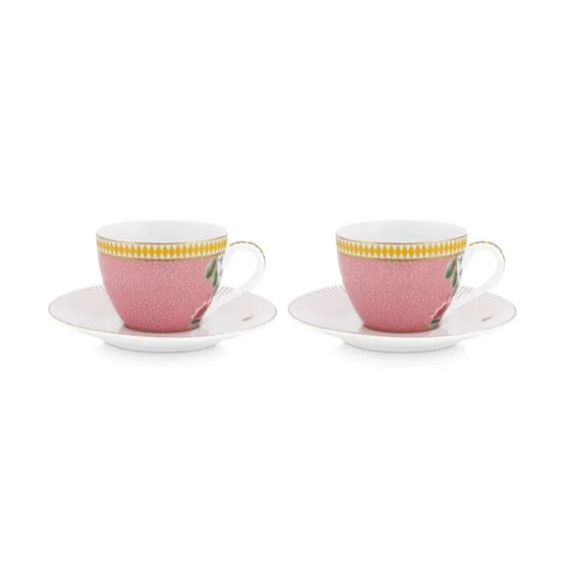 PIP Studio La Majorelle Pink 120ml Espresso Cups & Saucer Set of 2