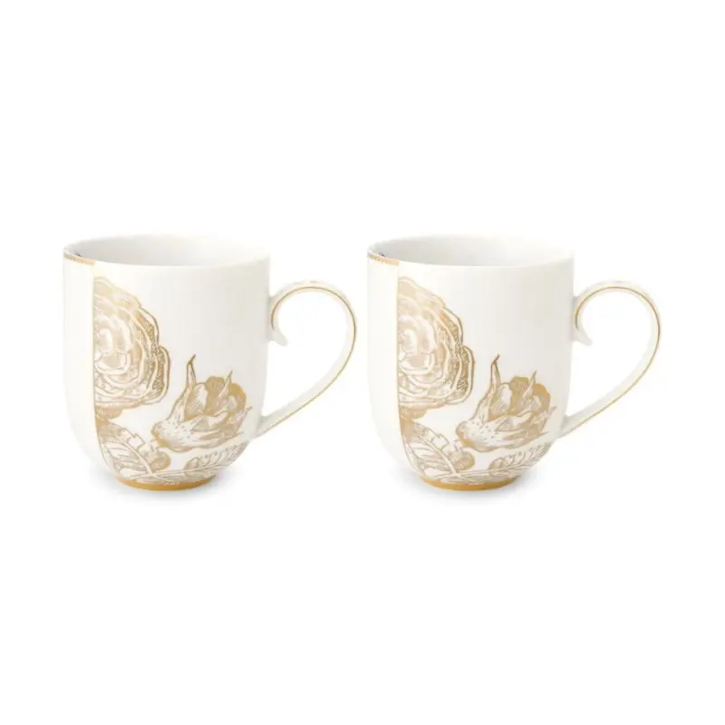 PIP Studio Royal White Large 325ml Mugs Set of 2