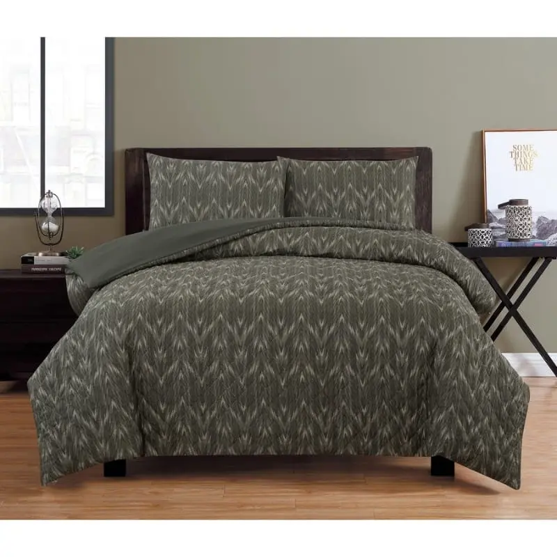 Ardor Boudoir Oak Embossed Khaki Quilt Cover Set