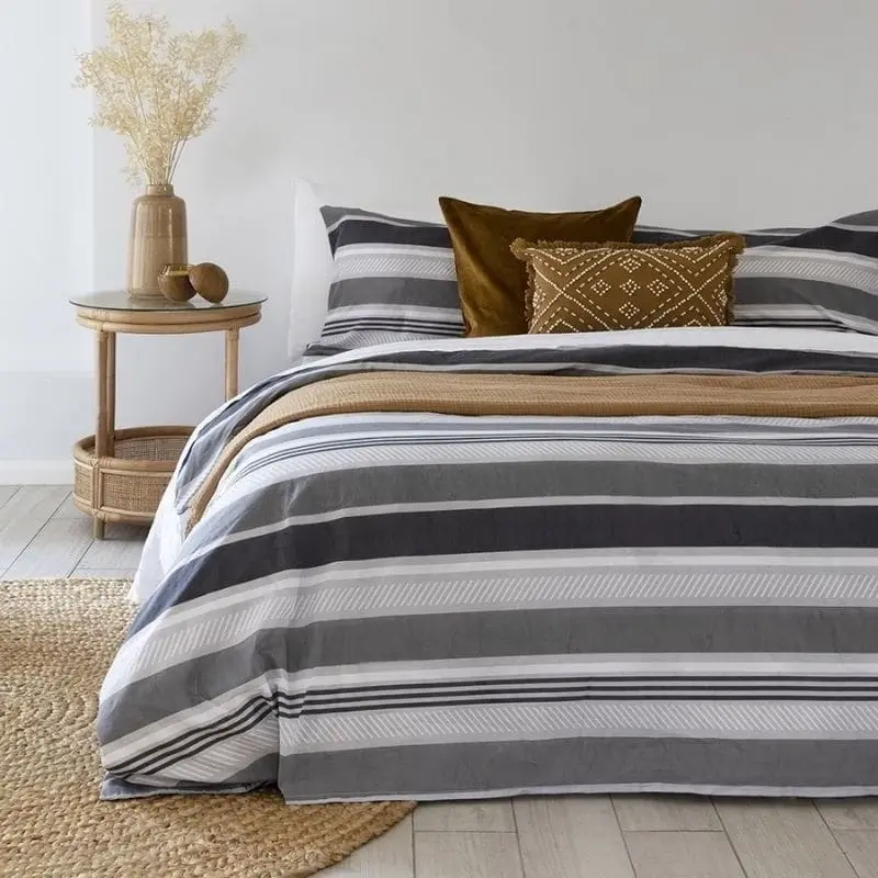 Bambury Indiana Grey Commercial Quilt Cover Set