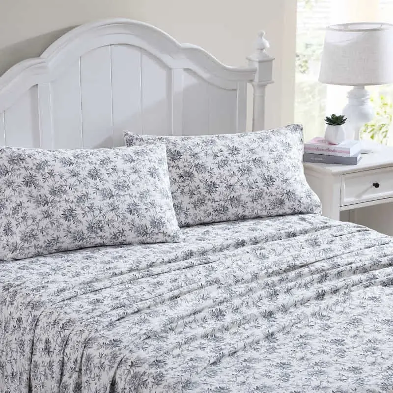 Laura Ashley Faye Toile Flannelette Sheet Set