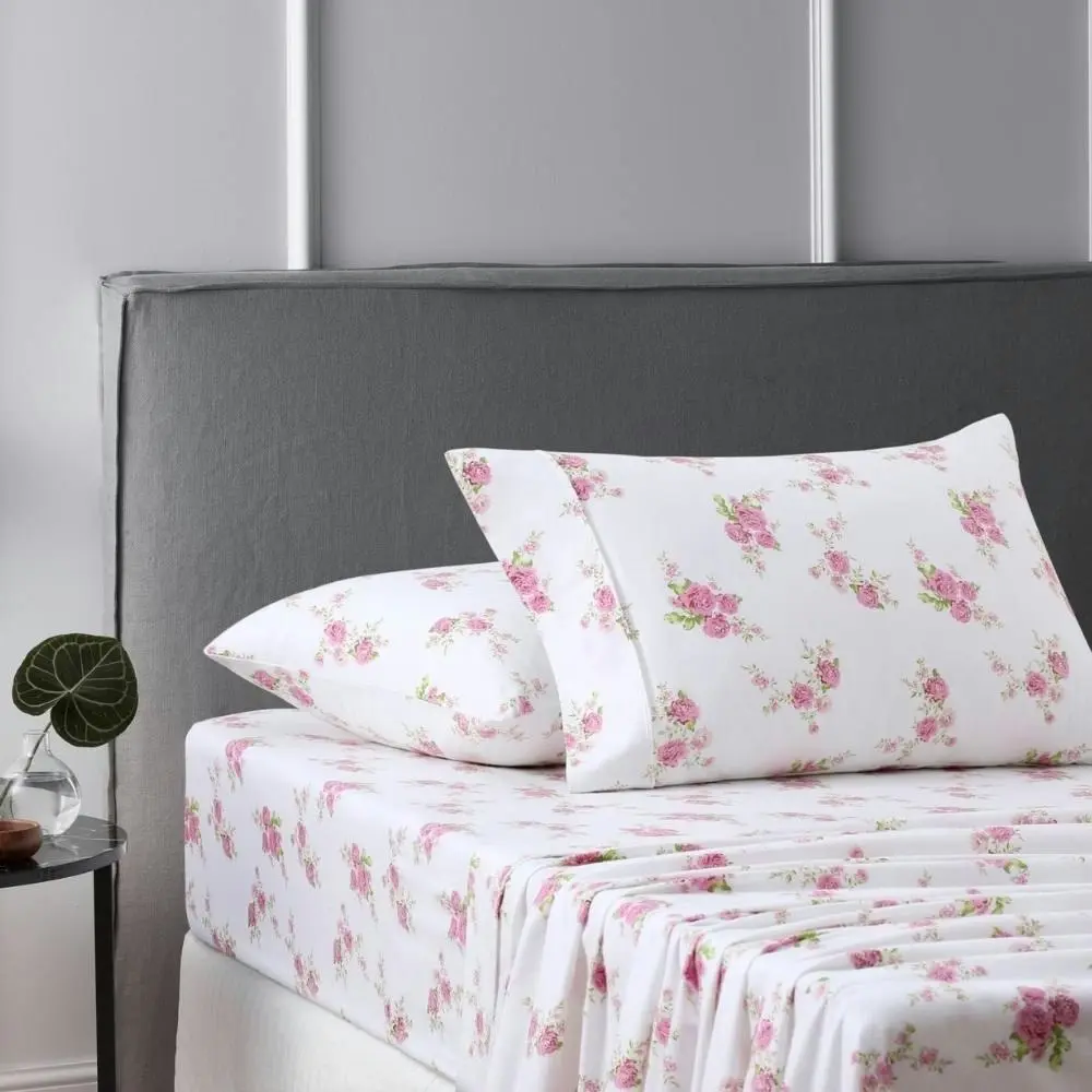 Accessorize Flower Bunch Pink Cotton Flannelette Sheet Set