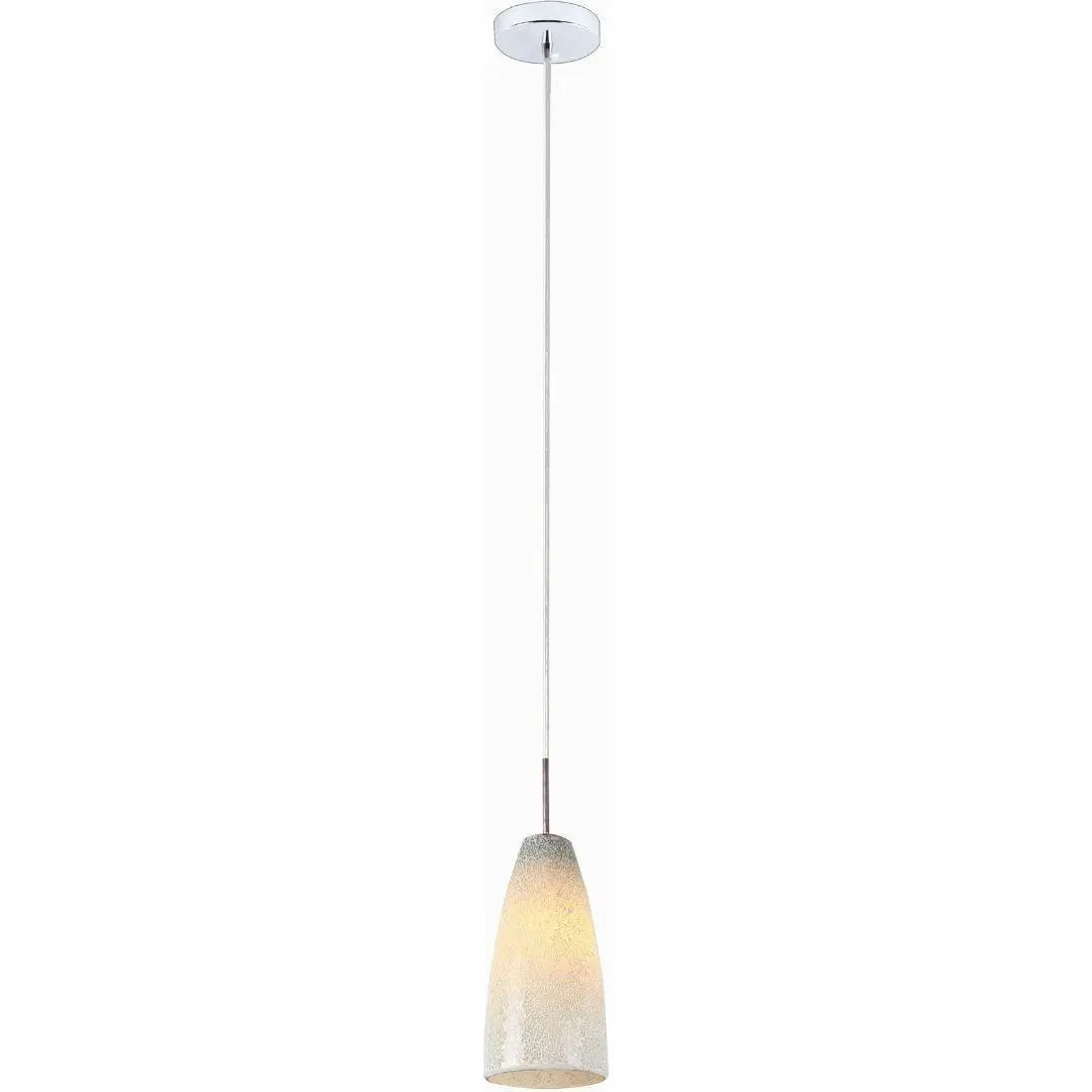 Duomo Pendants - Duomo White Crackled Glass Pendant