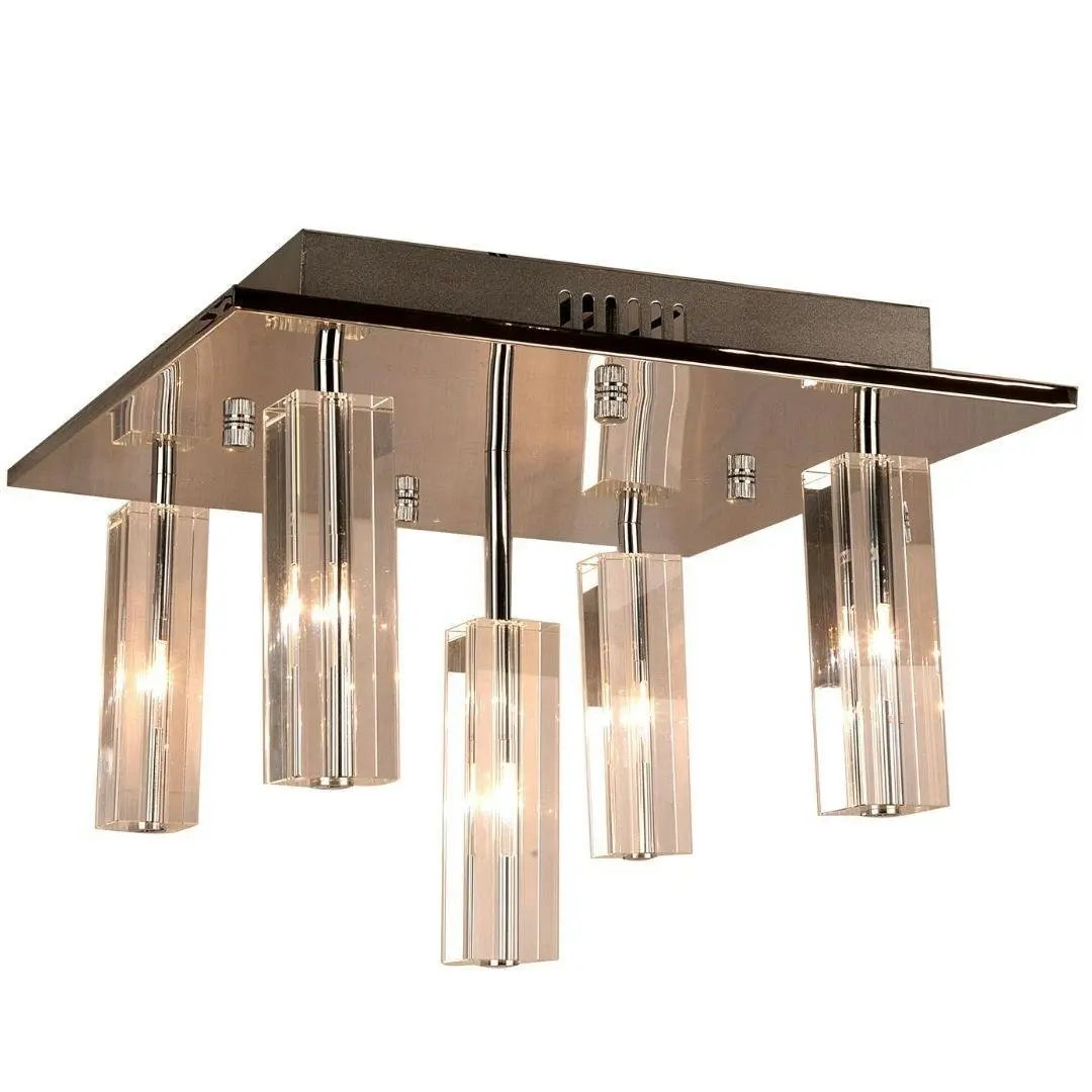 CUBO 5 Light Crystal Pendant Flush