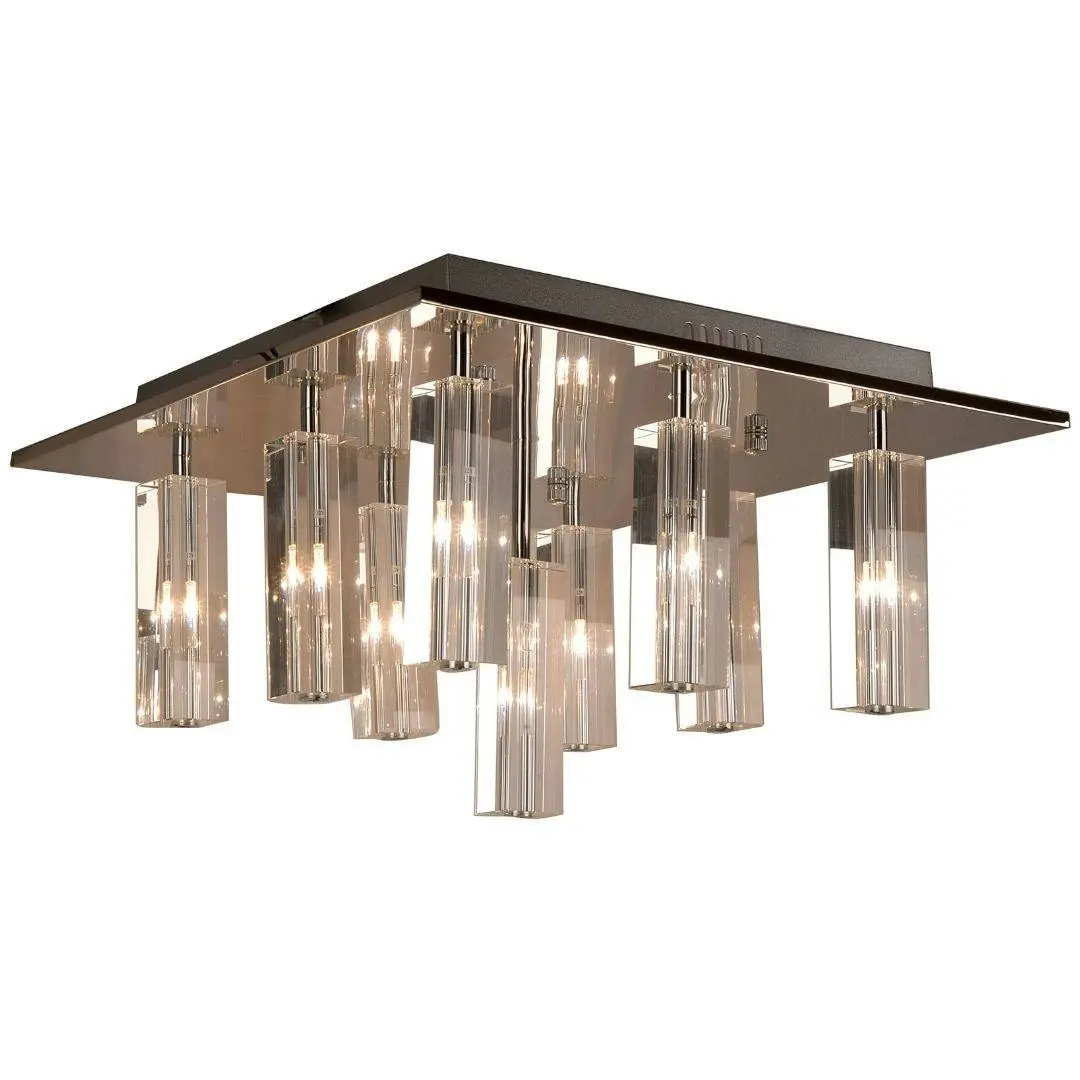 CUBO 9 Light Crystal Pendant Flush